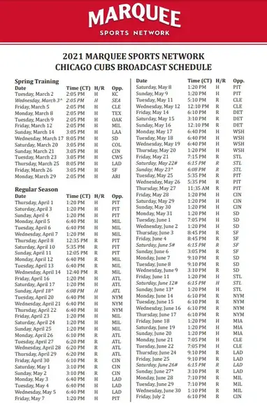 Marquee Sports Network announces 2023 Spring Training broadcast schedule  for Cubs